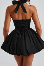 Sleeveless Halter Bubble  Mini Dress