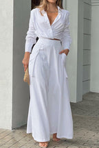 Solid color casual two-piece suit