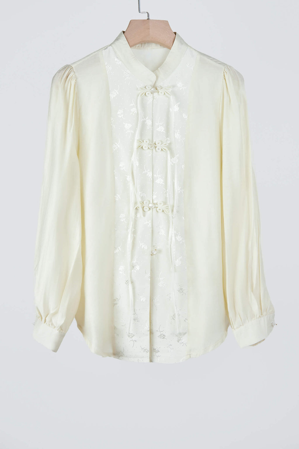 Beige Splice Buckle Shirt