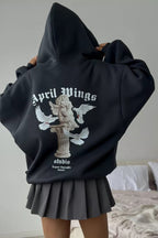 Sweet & Spicy Back Print Loose Zip Hoodie