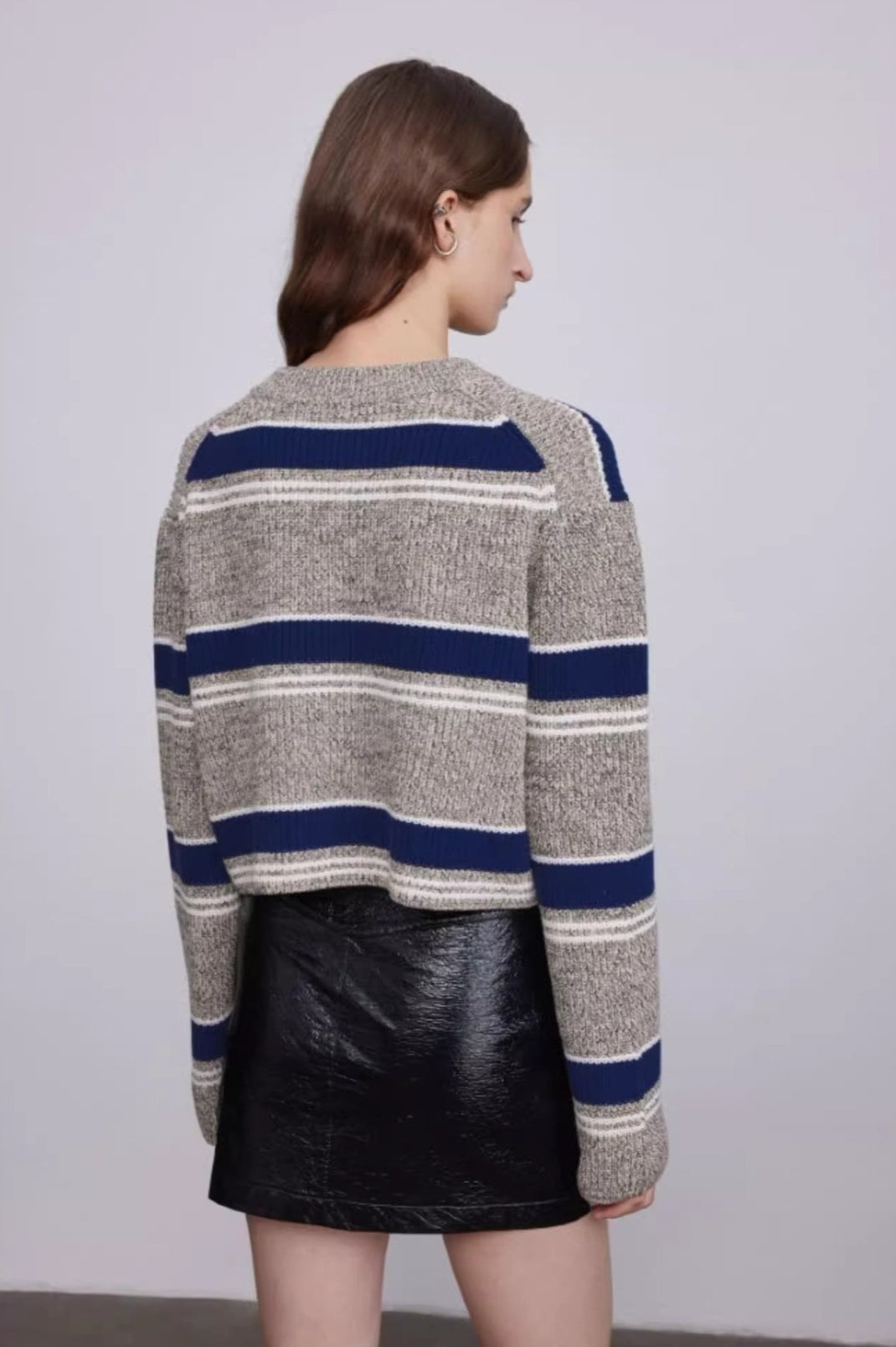 Colorful Striped Knit VNeck Sweater