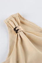 One Shoulder Asymmetric Tie Top High Waist Pants Two Piece Set