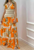 Floral Lace Split Hem Maxi Dress
