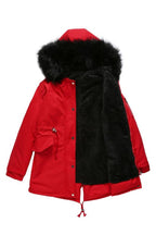 Hooded winter warm fleece coat with cotton padded jacket