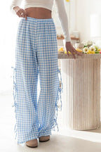 Y2K Plaid Stripe Wide Leg Pant