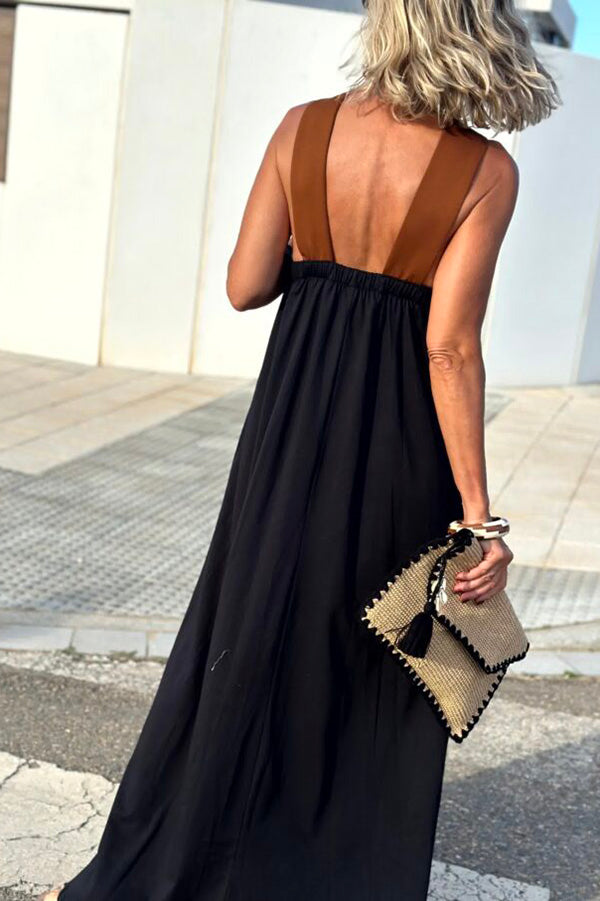 cross backless sleeveless dress