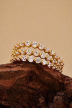 Fashionable Three-layer Micro-paved Zircon Ring