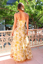 Printed Backless Flowy Slip Floral Dress