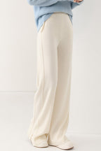 Wool Soft Straight Split Knit Pants