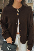 Minimalist Button Long Sleeve Cardigan