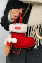 Cute Boot Shape Suede Fuzzy Crossbody Bag Mini Phone Bag