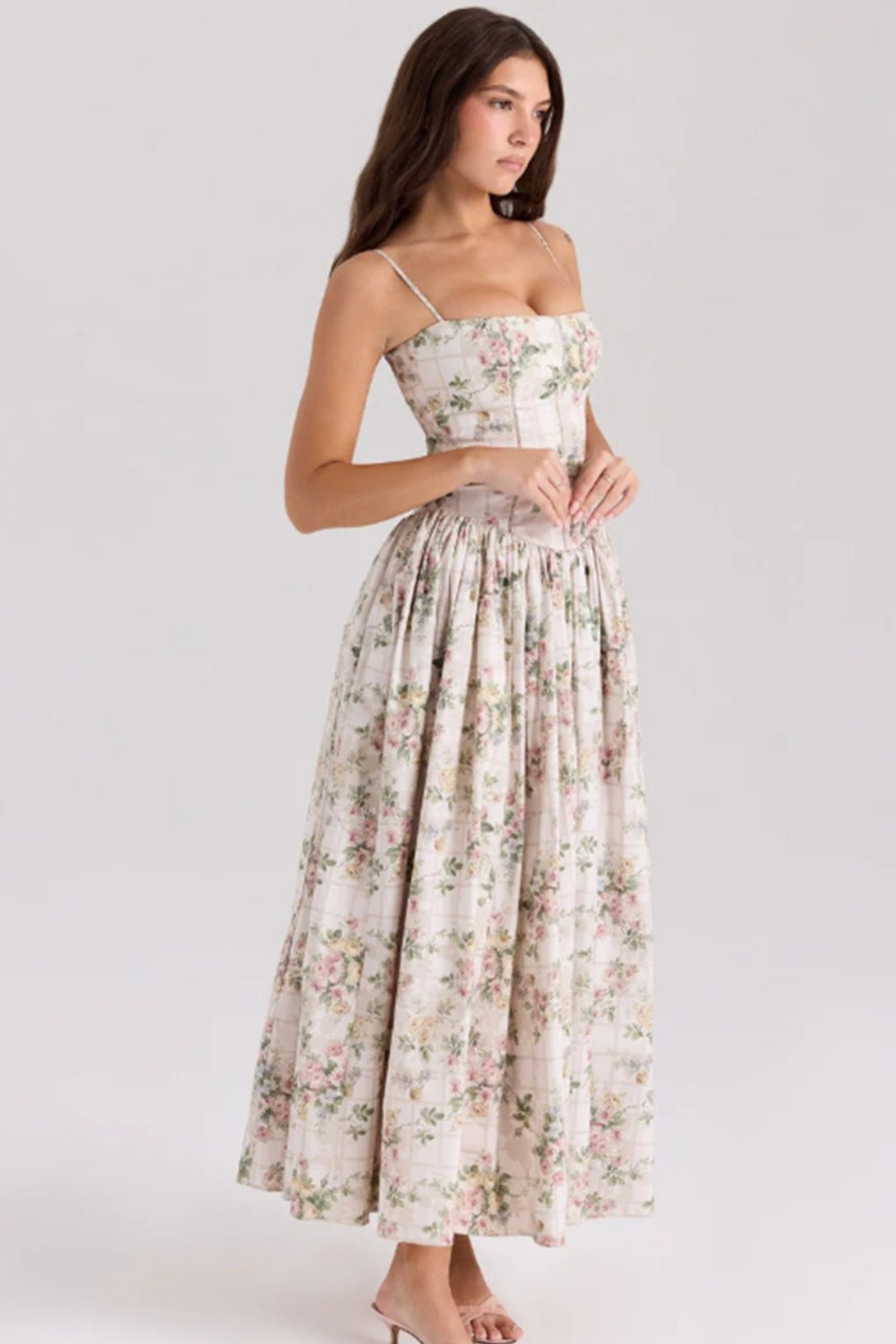 Romantic Tiered  A-Line Floral Dress