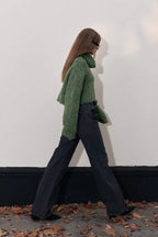 Cropped High Neck Pullover Sweater