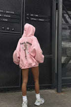 Sweet & Spicy Back Print Loose Zip Hoodie