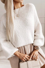Bow-Tie Detailed Backless Loose Knit Sweater