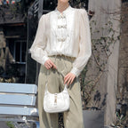 Beige Splice Buckle Shirt