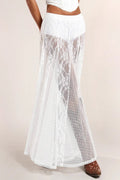Low Waist Lace Trim Bodycon Pencil Skirt
