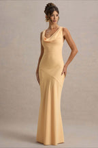 Satin Mermaid Low-Back Party Dress