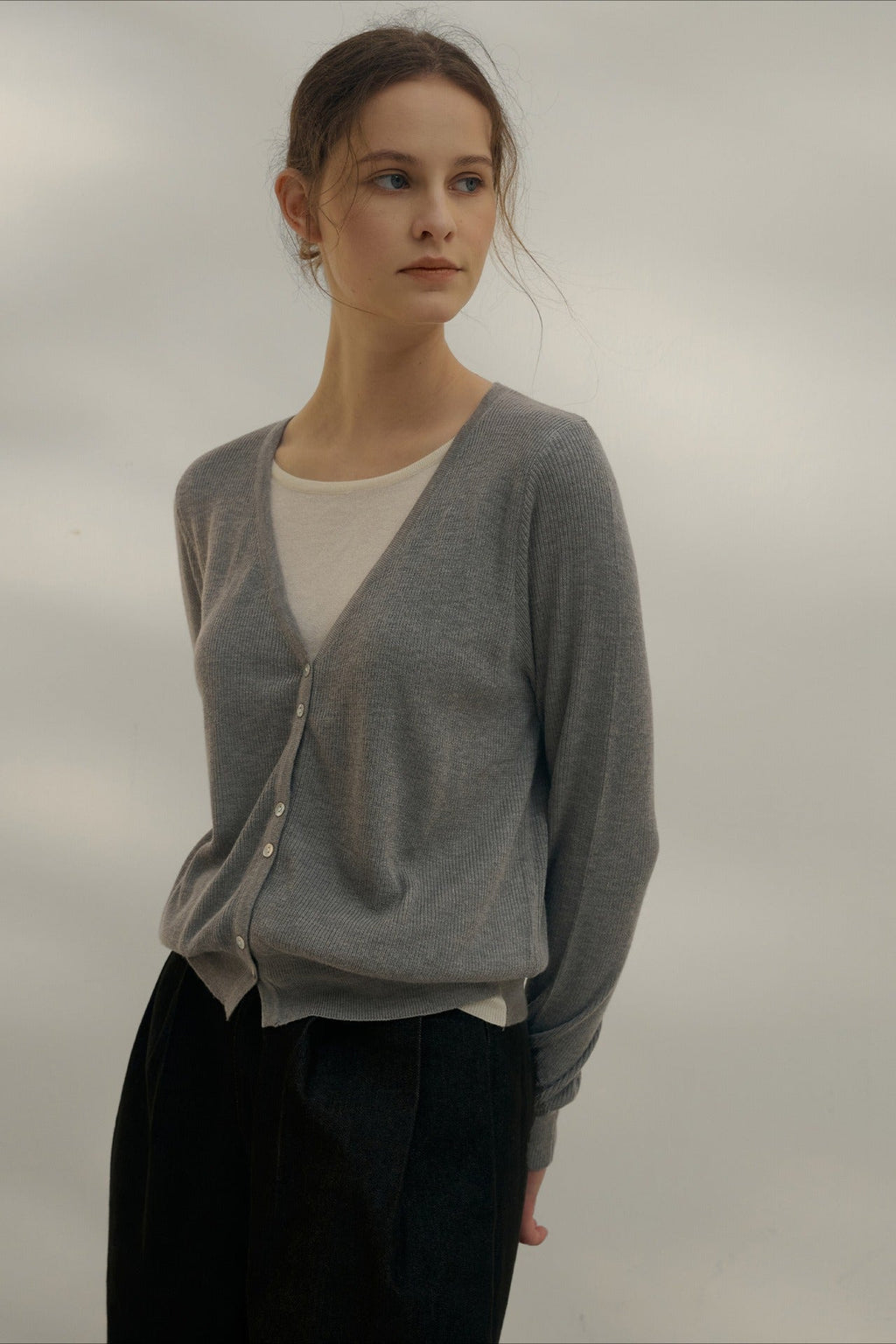 Color Block Layered VNeck Knit Top