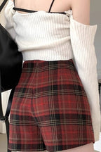 Red Plaid A-Line Skirt