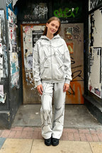 Y2K Mysterious Rhinestone Zipper Hoodie