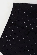 Polka Dot Print Short Sleeve Bodycon Skirt  Set