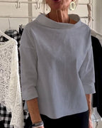 Casual Wide Lapel Turtleneck Top