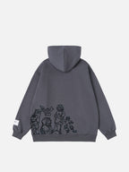 Cartoon Line Character Print Hoodie