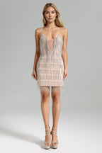 Halter Tessal Mini Dress - Silver