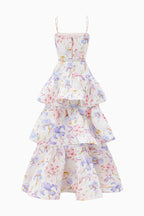 Mirkrt Strapless Floral Maxi Dress