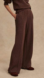 Meet The Autumn Ribbed Zipper Neck Sweatshirt and Elastic Waist Pocketed Loose Pants Set