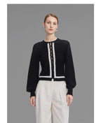 Contrast Trim Knitted Cardigan