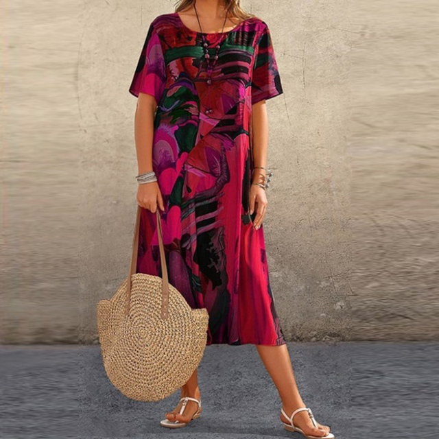 Gwen Premium Half Sleeve Hand Painted Dress Elevated Occasion Wear