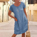 Hayden Chic Linen and Cotton Casual Dress Everyday Luxe Edit