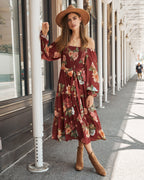 Claudette Floral Smocked Midi Dress FINAL
