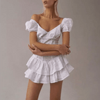 Lara Ruffles Pleated Mini Dress