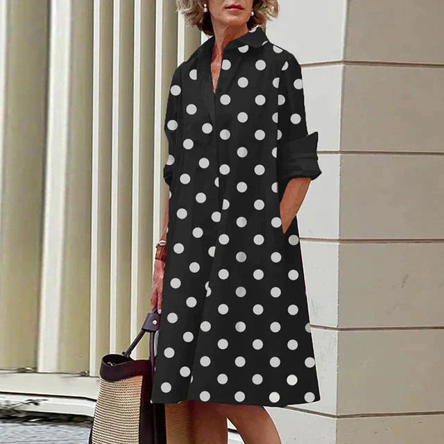 Eva Boutique Vintage Long Sleeve Dress Elevated Occasion Wear