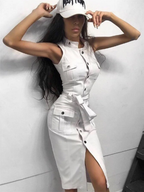 DressBetty - New Sexy Women Bandage Button Dress