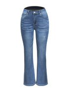 Fashion High Stretch Slim Denim Trousers Street Casual Boot Cut Pants S2XL Drop Shipping