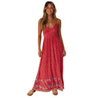 DressBetty - Summer Women Sexy V Neck Floral Print Bohemia Long Dress