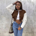 DressBetty - Stitching Letters Embroidery Baseball Uniform Jacket