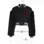 DressBetty - Stitching Letters Embroidery Baseball Uniform Jacket