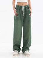 DressBetty - Vintage Baggy Jeans Elastic Waist Oversized Long Trouser Denim Wide Leg Streetwear