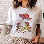 DressBetty - Ladies Mushroon Frog Tshirt Fashion Cartoon Animal Lady Print Tee