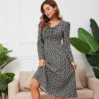 Chic Drawstring Floral Dress