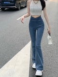 High Waist Hip Lift Skinny Jeans Women's Elastic Slim Micro Horn Pants