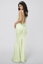 Glide Green Lace Halter Backless Maxi Dress