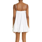 She Shines Poplin Scalloped-Hem Mini Dress