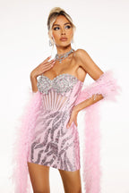 Diamante Strapless Mini Dress