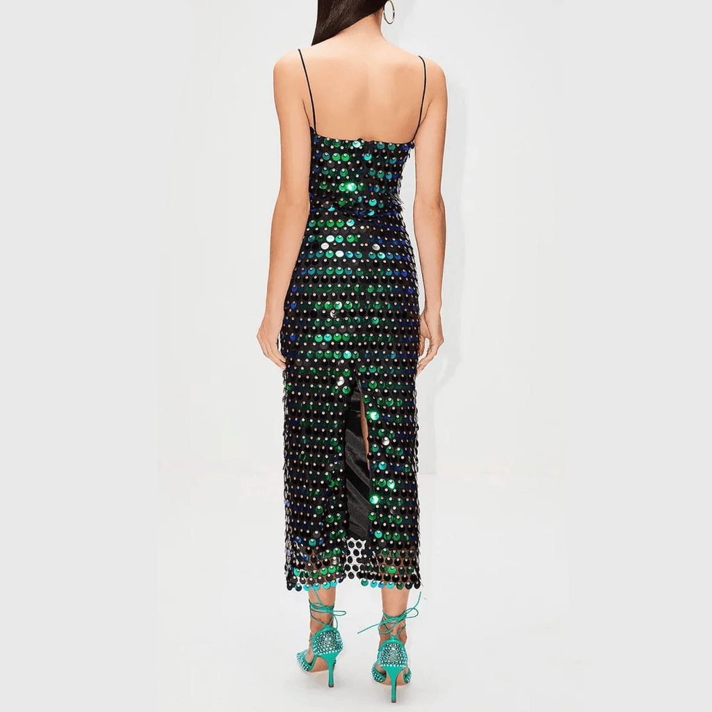 Attention Hologram Sequin Midi Dress